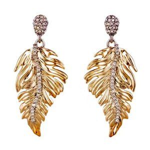 Alexis bittar crystal feather drop earrings